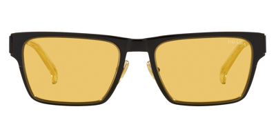 Shop Prada Yellow Square Mens Sunglasses Pr 71zs 1ab0b7 56 In Black / Yellow