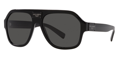 Shop Dolce & Gabbana Dolce And Gabbana Dark Grey Pilot Mens Sunglasses Dg4433f 501/87 58 In Black / Dark / Grey