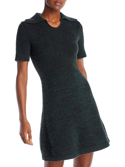 Shop Proenza Schouler Womens Wool Blend Mini Shirtdress In Green