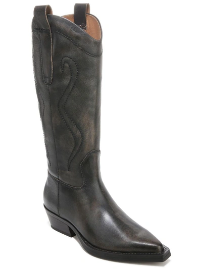 Shop Franco Sarto Liandra Womens Leather Pointed Toe Cowboy, Western Boots In Black