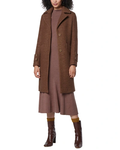 Shop Andrew Marc Pressed Boucle Wool-blend Jacket In Brown