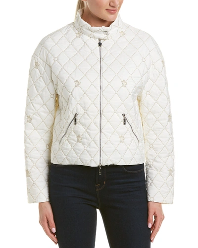 Shop Moncler Womens Cabriole Silk-lined Short Jacket, 1 In White