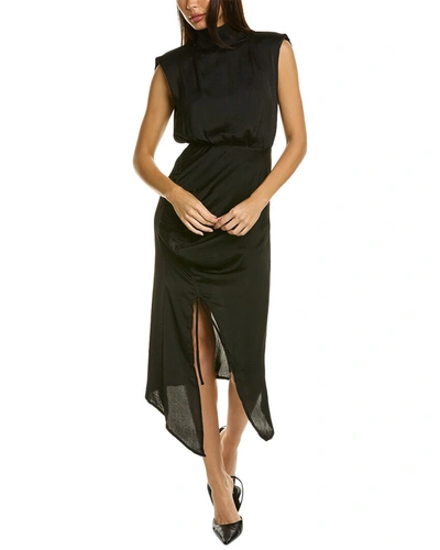 Shop Area Stars Side Ruched Midi Dress In Black