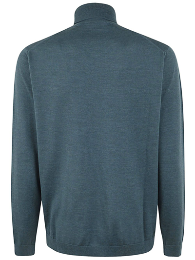 Shop Nuur Long Sleeve Turtle Neck Sweater In Blue