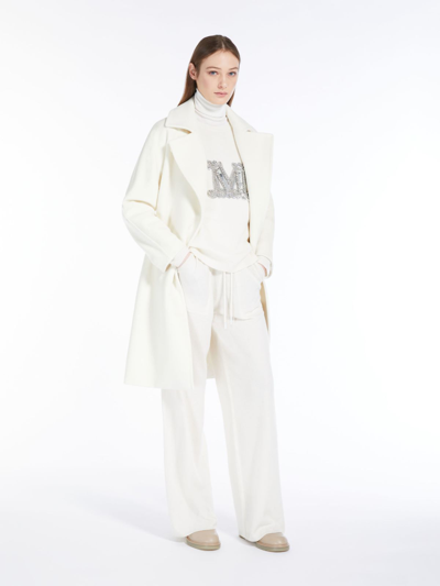 Shop Max Mara Wool And Cashmere Trousers In White
