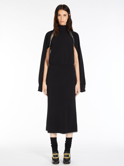 Shop Max Mara Rhinestone-detail Cut-out Dress In Black