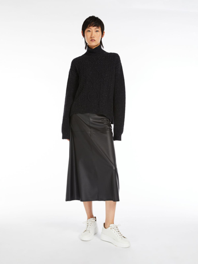 Shop Max Mara High-neck Wool Jumper In Black