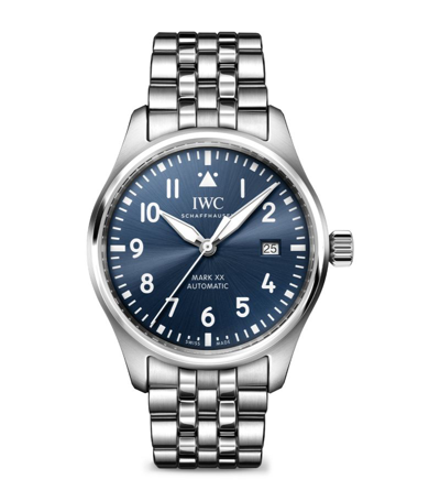 Shop Iwc Schaffhausen Stainless Steel Pilot's Mark Xx Automatic Watch 40mm In Silver