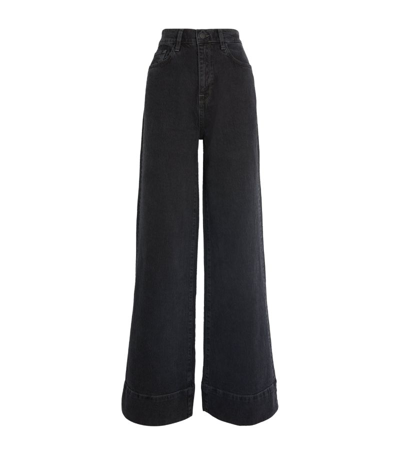 Shop Triarchy Ms. Onassis High-rise Wide Jeans In Black