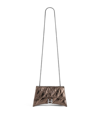 Shop Balenciaga Xs Leather Crush Cross-body Bag In Brown