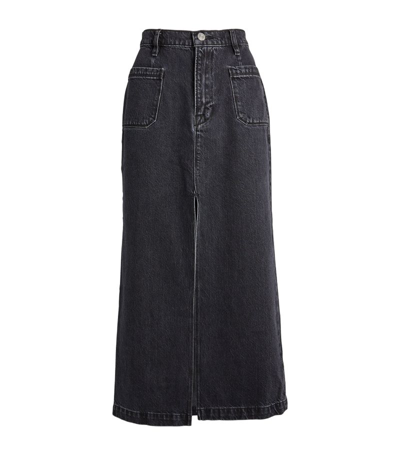 Shop Frame Denim Le Bardot Midi Skirt In Black