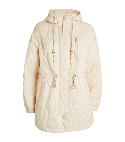 Shop Varley Longline Quilted Caitlin Jacket In Ivory