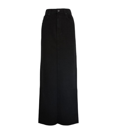 Shop Mother Denim The Candy Stick Maxi Skirt In Black
