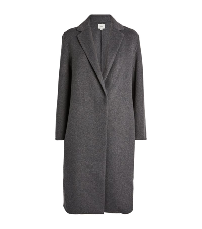 Shop Vince Classic Straight Coat In Grey