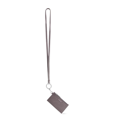Shop Balenciaga Cross-body Card Holder In Grey