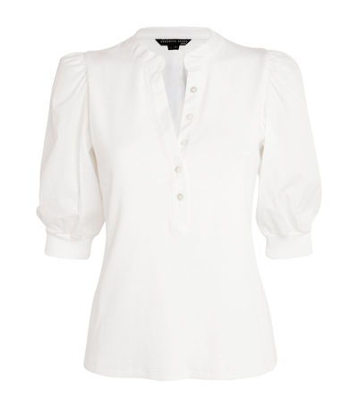 Shop Veronica Beard Puff-sleeve Coralee Top In White