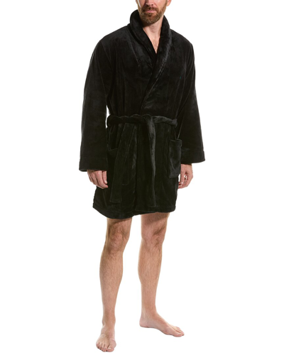 Shop Hom Plush Robe In Black