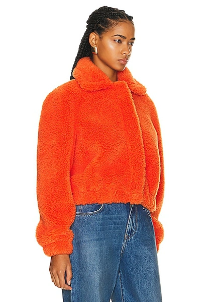 Shop Moschino Jeans Teddy Jacket In Orange