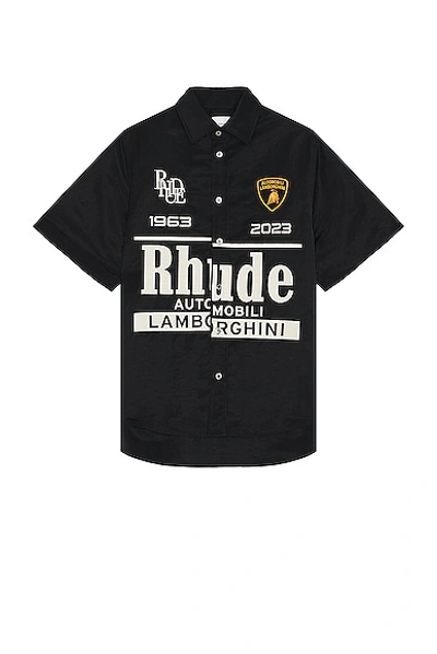 Shop Rhude X Automobili Lamborghini Uno Button Up Shirt In Black