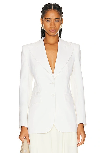 Shop Dolce & Gabbana Tailored Jacket In Bianco Naturale