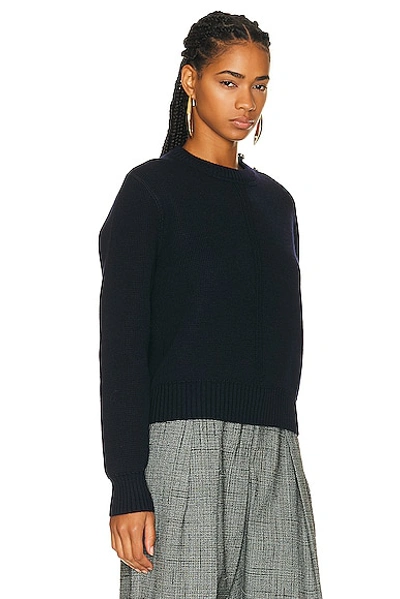 Shop Bottega Veneta Dry Wool Rib Sweater In Abyss