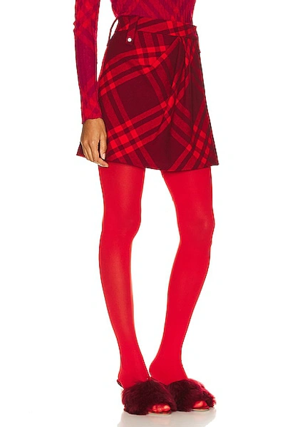 Shop Burberry Check Mini Skirt In Ripple Ip Check