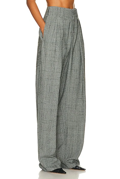 Shop Bottega Veneta 3d Criss Cross Viscose Silk Trousers In Camping & Grey