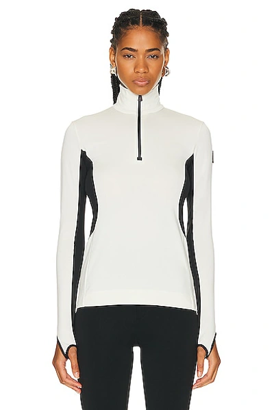 Shop Moncler Half Zip Top In White