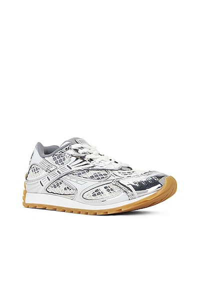 Shop Bottega Veneta Orbit Low Top Lace Up Sneaker In Silver & White