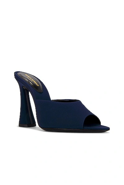 Shop Saint Laurent Suite Mule Sandal In Dark Blue
