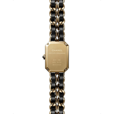 Pre-owned Chanel H6951 Première Édition Originale 18ct Yellow-gold, Steel And Leather Quartz Watch In Black