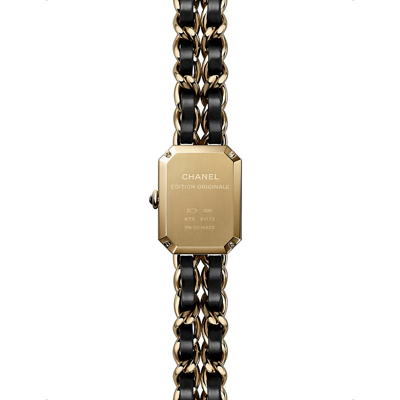 Pre-owned Chanel Black H6951 Première Édition Originale 18ct Yellow-gold, Steel And Leather Quartz Watch Xl