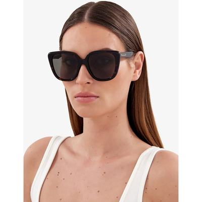 Shop Gucci Women's Gg1169s Cat-eye Tortoiseshell Acetate Sunglasses