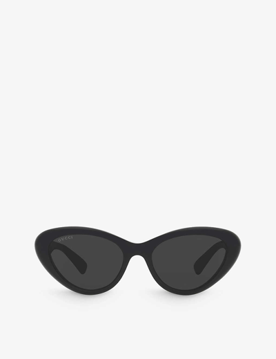 Shop Gucci Women's Black Gg1170s Cat-eye Acetate Sunglasses