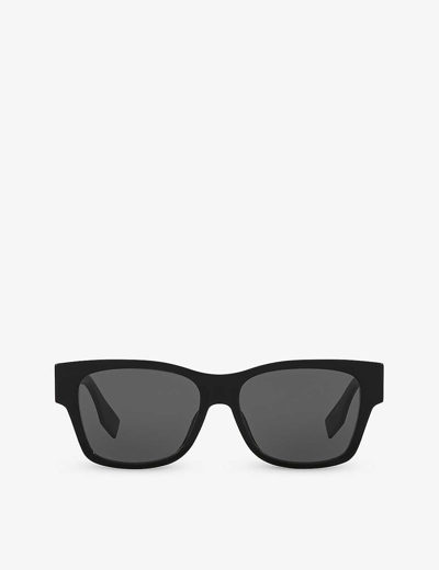 Shop Fendi Women's Black Fe40081i Irregular-frame Acetate Sunglasses