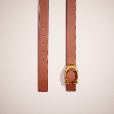 Shop Coach Restored C Hardware Reversible Belt, 32mm In Brass/red/1941 Saddle