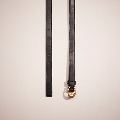 Coach Restored Signature Buckle Belt, 18mm In Brass/black/oxblood