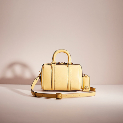 Coach Restored Ruby Satchel 18 In Brass/hay