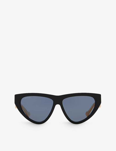 Shop Gucci Women's Black Gg1333s Cat-eye Acetate Sunglasses