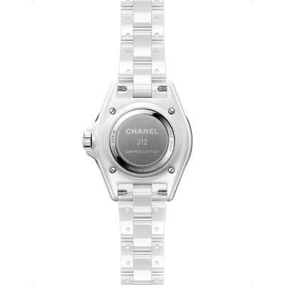 Pre-owned Chanel White H7990 J12 Cosmic Stainless-steel, Ceramic And Diamond Quartz Watch