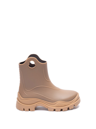 Shop Moncler `misty` Rain Boots In Beige