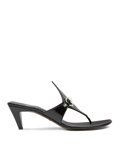 Shop Gucci Women`s Flip Flops With Clamp In Black