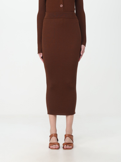 Shop Semicouture Skirt  Woman Color Camel