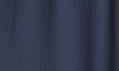 Max Studio Pebble Crepe Flutter Sleeve Maxi Dress In Navy