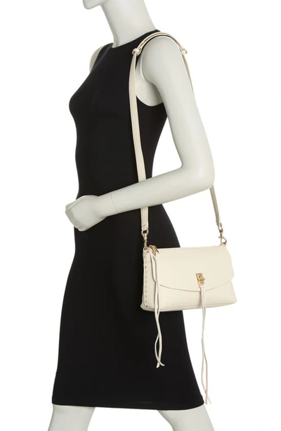 Shop Rebecca Minkoff Darren Top Zip Shoulder Bag In Pearl
