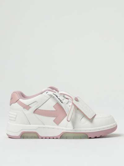 Shop Off-white Out Of Office Leather Sneakers With Logo In Pink
