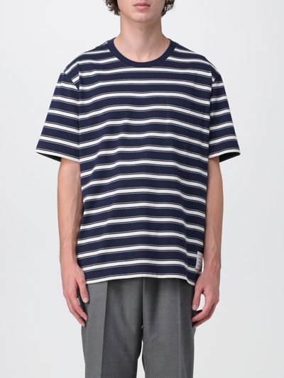 Shop Thom Browne Striped T-shirt In Blue