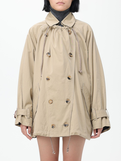 Shop Isabel Marant Trench Coat In Organic Cotton In Beige