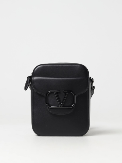 Shop Valentino Vlogo Signature Bag In Leather In Black