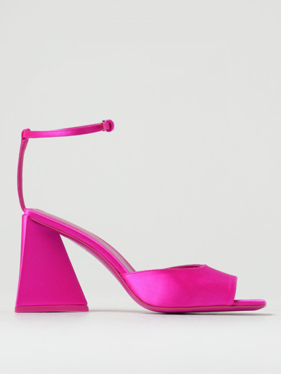 Shop Attico Piper Sandals In Satin In Fuchsia